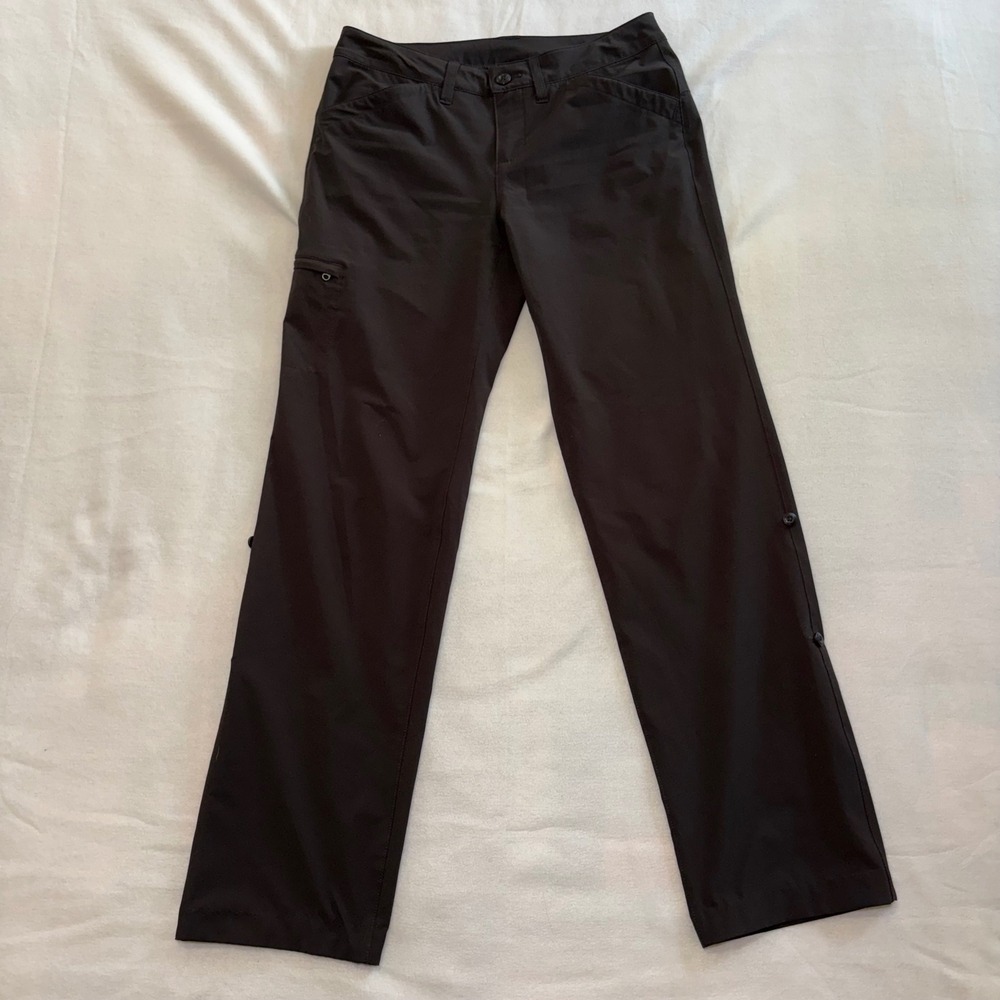 Eddie Bauer Women's Roll-Up Convertible Hiking Pants Size 4 Black Outdoor Trail
